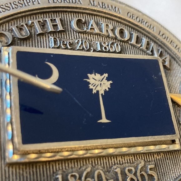 Vintage SC Confederate State History Belt & Buckle Black Leather, 1999 - Picture 7 of 12